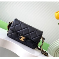 Fashion Discount Chanel Lambskin Small Flap Bag with CC Chain AS5174 Black 2024