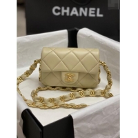 Market Sells Chanel Lambskin Mini Flap Bag with CC Chain AS5175 Dusty Green 2024