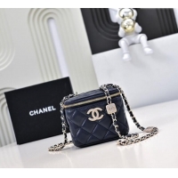 Luxury Cheap Chanel Lambskin Clutch with Chain AP4302 Navy Blue 2024