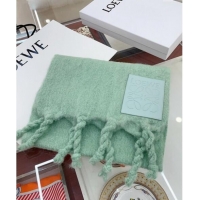 Top Design Loewe Wool and Mohair Long Scarf 35x200cm 0130 Light Green 2024