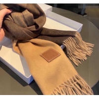 Good Looking Loewe Logo Patch Cashmere Long Scarf 32x190cm 0912 Brown 2024