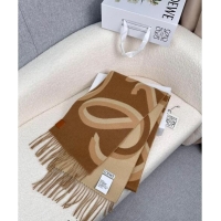 Grade Quality Loewe Maxi-Anagram Wool Cashmere Long Scarf 27x190cm LW102102 Brown 2024