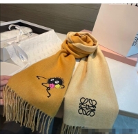 Good Looking Loewe Double Long Scarf 35x180cm 112802 Yellow 2024