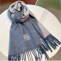 New Cheap Loewe Scarf In Wool And Cashmere 28x180cm L8922 Light Blue