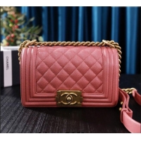 Top Quality Chanel Grained Calfskin Small Classic Le Boy Flap Bag A67085 Pink