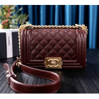 Famous Brand Chanel Grained Calfskin Small Classic Leboy Flap Bag A67085 Burgundy