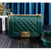 New Design Chanel Grained Calfskin Small Classic Le Boy Flap Bag A67085 Green