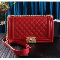 Top Design Chanel Grained Calfskin Medium Classic Le Boy Flap Bag A67086 Red