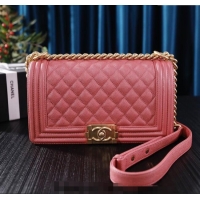 Grade Quality Chanel Grained Calfskin Medium Classic Le Boy Flap Bag A67086 Pink