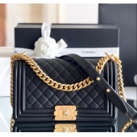 Promotional Chanel Original Calfskin Leather Medium Boy Flap Bag AS2631 Black/Gold Top Quality