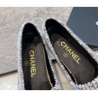 Most Popular Chanel Tweed Espadrilles Flat with Gold-Tone CC Black 121106