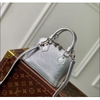 Top Design Louis Vuitton Nano Alma Bag in Epi Leather M82411 Silver 2024