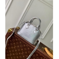 Top Design Louis Vuitton Nano Alma Bag in Epi Leather M82411 Silver 2024