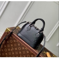 Luxury Cheap Louis Vuitton Nano Alma Bag in Epi Leather M81945 Black 2024