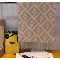 Big Discount Fendi Cashmere Long Scarf with Fringe 45x170cm F0111 Beige/Camel 2024