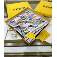 Good Product Fendi Silk Sqaure Scarf 90x90cm F0514 White 2024