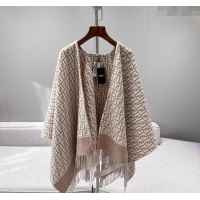 Unique Discount Fendi Wool Cashmere Cape 135x135cm F0913 Beige 2024