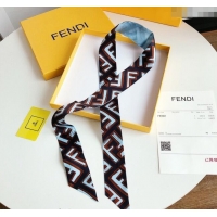 Super Quality Fendi Silk Bandeau Scarf 5x120cm F0913 Blue 2024