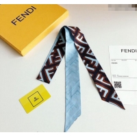 Super Quality Fendi Silk Bandeau Scarf 5x120cm F0913 Blue 2024