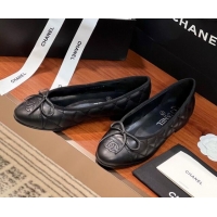 Pretty Style Chanel Quilted Lambskin Classic Ballerinas Black 120305