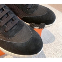 Most Popular Hermes Bouncing Sneakers in Technical Mesh and Suede Black 1008074