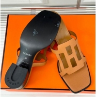 Unique Discount Hermes Izzy Heel Slides Sandal 5cm in Grained Calfskin with Contrasting Edges and 