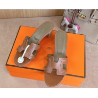 Sumptuous Hermes Classic Oasis Heel Slides Sandal 5cm in Calfskin with Stitches Brown 1008129