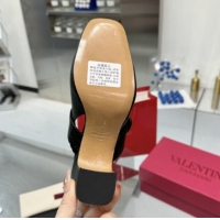 Grade Quality Valentino VLogo Locker Mary-Janes Slingback Pumps 6cm in Calfskin Leather Black 1009025