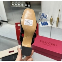 Unique Style Valentino VLogo Locker Mary-Janes Slingback Pumps 6cm in Patent Leather Black 1009031