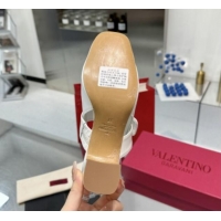 Popular Style Valentino VLogo Locker Mary-Janes Slingback Pumps 6cm in Patent Leather White 1009038