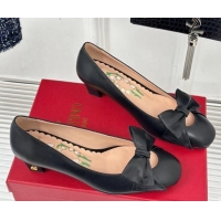 Good Product Valentino Bowow Pumps 4cm in Kidskin Leather Black 1116021