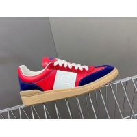 Sophisticated Valentino Upvillage Trainer Sneakers in Calfskin and Suede with Logo Web Red/Blue 1116025