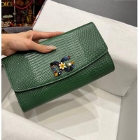 Inexpensive Dolce&Gabbana DG Girl Chain Mini Bag in Lizard Embossed Calfskin 1013 Green 2023