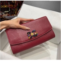 Grade Quality Dolce&Gabbana DG Girl Chain Mini Bag in Lizard Embossed Calfskin 1013 Burgundy 2023