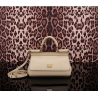 Low Cost Dolce&Gabbana Calfskin Mini Sicily handbag BB6111 Beige 2023