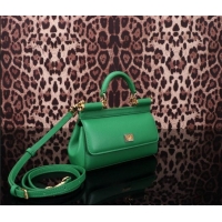 Famous Brand Dolce&Gabbana Calfskin Mini Sicily handbag BB6111 Green 2023