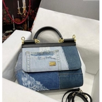 Well Crafted Dolce&Gabbana Medium patchwork denim Sicily Bag D9006 Blue 2023