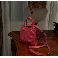 Cheapest Dolce & Gabbana DG Logo Mini Tote Bag in Calfskin Leather D9159 Pink 2024