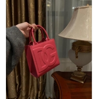 Cheapest Dolce & Gabbana DG Logo Mini Tote Bag in Calfskin Leather D9159 Pink 2024