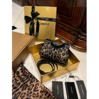 Top Quality Dolce&Gabbana Mini Sicily handbag in Leopard print with Crystals D4029 2024