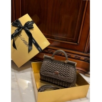 Most Popular Dolce & Gabbana Small Sicily bag in Woven Nappa Leather 0419 Dark Grey 2024