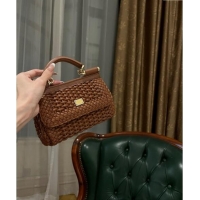 Classic Specials Dolce & Gabbana Small Sicily bag in Woven Nappa Leather 0419 Brown 2024