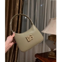 Pretty Style Dolce & Gabbana 3.5 Hobo Calfskin Shoulder bag with DG Logo 9040 Khaki Green 2024