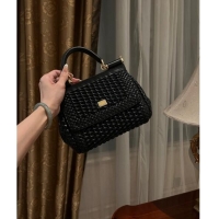 Best Product Dolce & Gabbana Medium Sicily bag in Woven Nappa Leather 0419 Black 2024