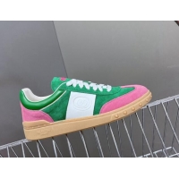 Luxurious Valentino Upvillage Trainer Sneakers in Suede with Logo Web Green/Pink 1116026