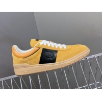 Low Cost Valentino Upvillage Trainer Sneakers in Suede with Logo Web Apricot Yellow 1116027