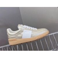 Pretty Style Valentino Upvillage Trainer Sneakers in Calfskin Leather with Logo Web Light Gold 1116029