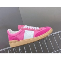 Good Quality Valentino Upvillage Trainer Sneakers in Suede with Logo Web Dark Pink 116030