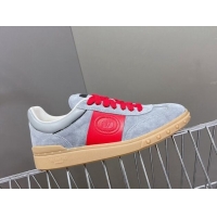 Good Looking Valentino Upvillage Trainer Sneakers in Suede with Logo Web Grey/Red 116031