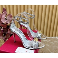 Unique Style Valentino VLogo The Bold Edition High Heel Sandals 9.5cm in Calfskin Silver 1116043